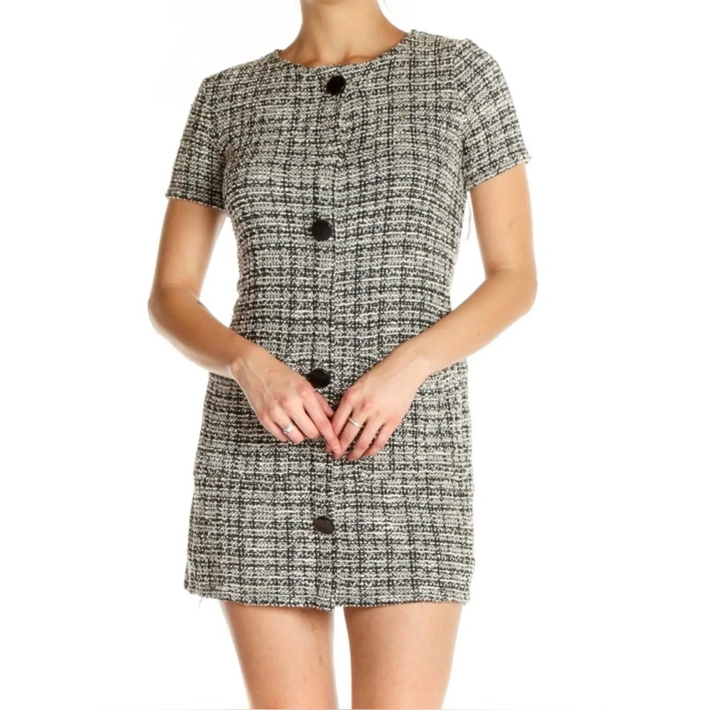 Zara Tweed Dress - Black and White